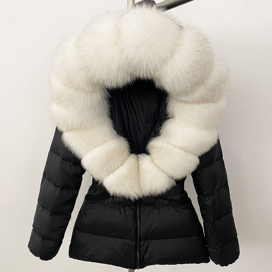 Chaqueta Acolchada Corta Ajustada para Mujer con Forro de Piel - Image 59