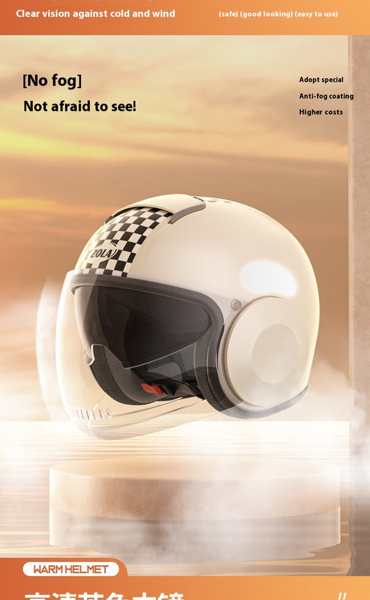 Casco Integral Motocicleta Eléctrica Doble Espejo Invierno con Diseño Personalizado - Image 10