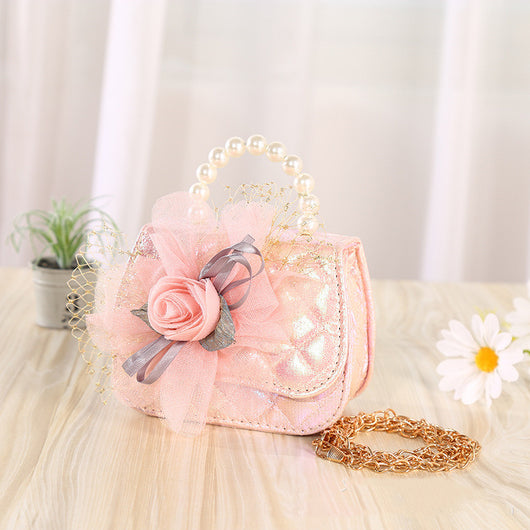 Bolso Bandolera Tejido con Perlas Floral - Image 4