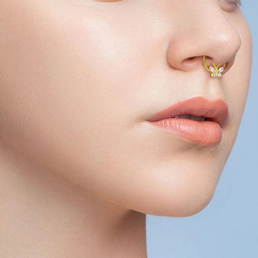 Aros Piercing Nariz Mariposa Circonitas Titanio Quirúrgico - Image 6