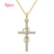 Alloy Pendant With Diamond And Eight-character Cross Necklace Dorado 8PC