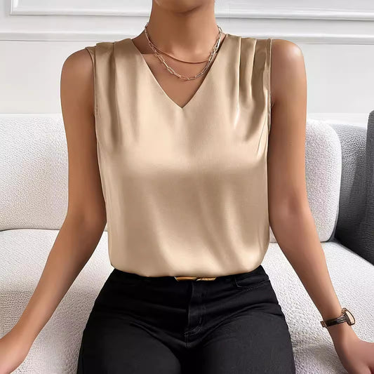 Chaleco de Satén Elegante para Mujer - Prenda Base Versátil