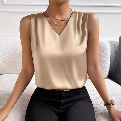 Chaleco de Satén Elegante para Mujer - Prenda Base Versátil