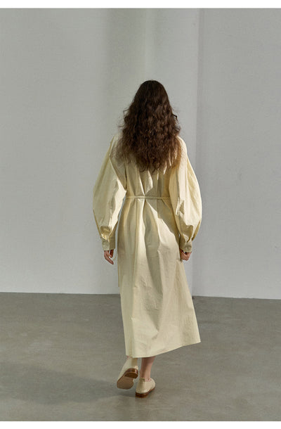 Vestido Camisero de Algodón con Mangas Curvas y Cintura Ajustada - Image 13