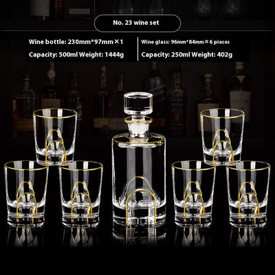 Juego de Copas de Cristal para Whisky y Vino con Detalles Dorados - Image 4