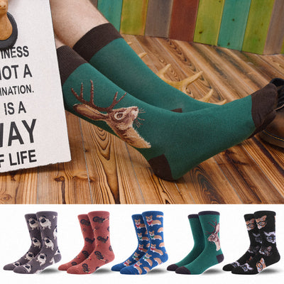 Calcetines Estampados Medianos para Hombre - Diseño Clásico y Versátil - Image 5
