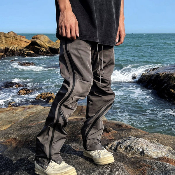 Pantalón de Buzo Cargo con Cierre Lateral en Nylon