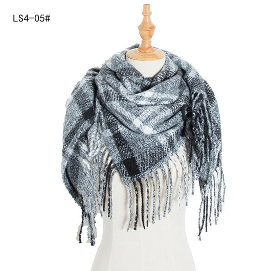 Pañuelo Cuadrado Rayado con Flecos para Mujer y Hombre - Image 8