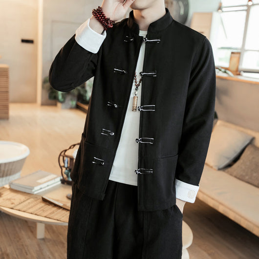 Chaqueta Hanfu Buddha Estilo Chino Retro para Hombre - Image 27