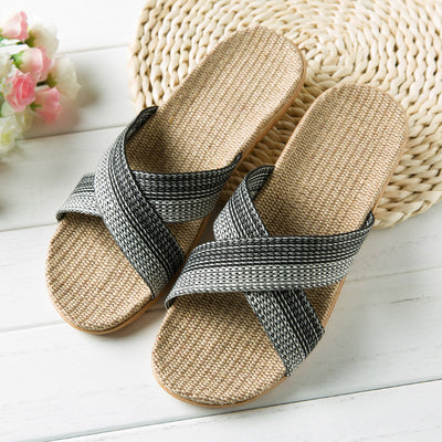 Sandalias y Pantuflas de Lino Silenciosas con Suela Antideslizante - Image 2