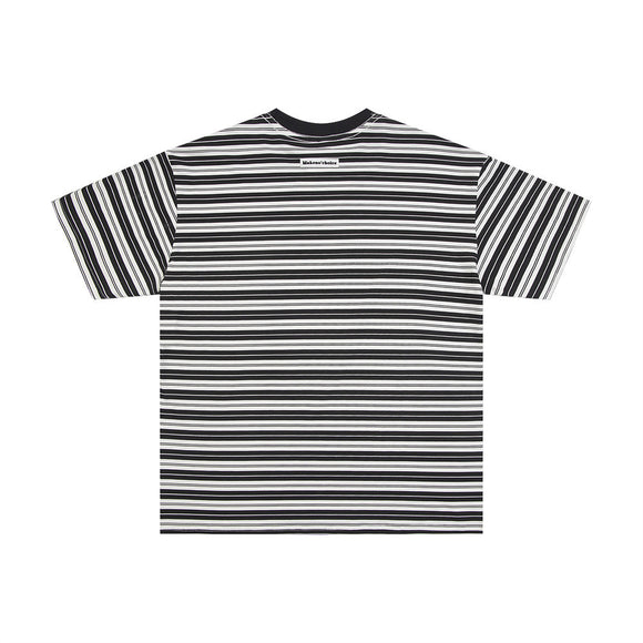 Camiseta Rayada de Cuello Redondo para Hombre