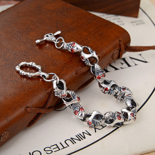 Pulsera de Plata 925 Personalizada Punk Hip Hop para Parejas - Estilo Dark Fashion - Image 3