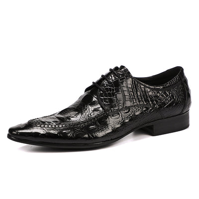 Zapatos de Vestir Hombre Patrón Cocodrilo Estilo Británico - Image 5