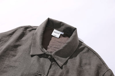 Camisa Corta Estilo Chino Tradicional con Botones de Rana para Hombre - Image 13