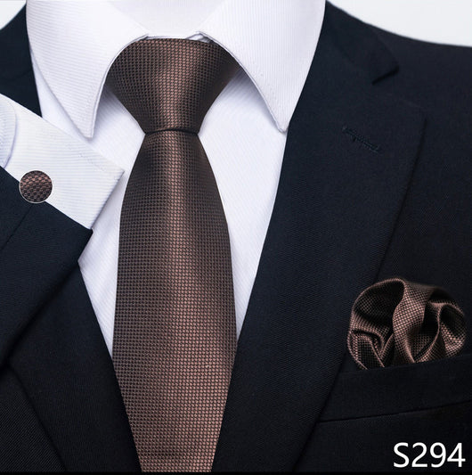Conjunto Completo de Accesorios Ejecutivos: Corbata, Pañuelo y Gemelos Formales - Image 37