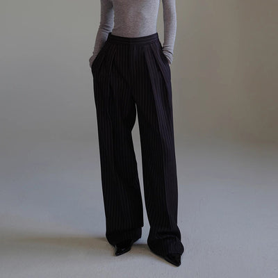 Pantalones de Traje a Rayas Coordinables para Mujer - Otoño e Invierno - Image 6