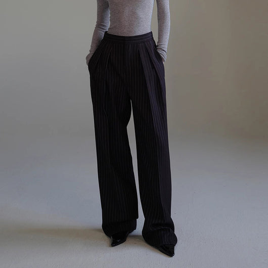 Pantalones de Traje a Rayas Coordinables para Mujer - Otoño e Invierno - Image 6