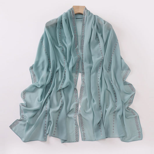 Pañuelo de Gasa de Perlas para Mujer - Elegancia Moderna - Image 12
