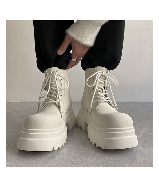 Botas Martin de Cuero para Otoño e Invierno - Zapatos Altos Forrados en Felpa para Hombre - Image 8
