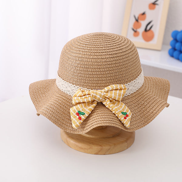 Conjunto Infantil de Bolsa y Sombrero de Paja para el Sol