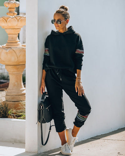 Conjunto Deportivo con Capucha Combinado en Tonos Otoñales