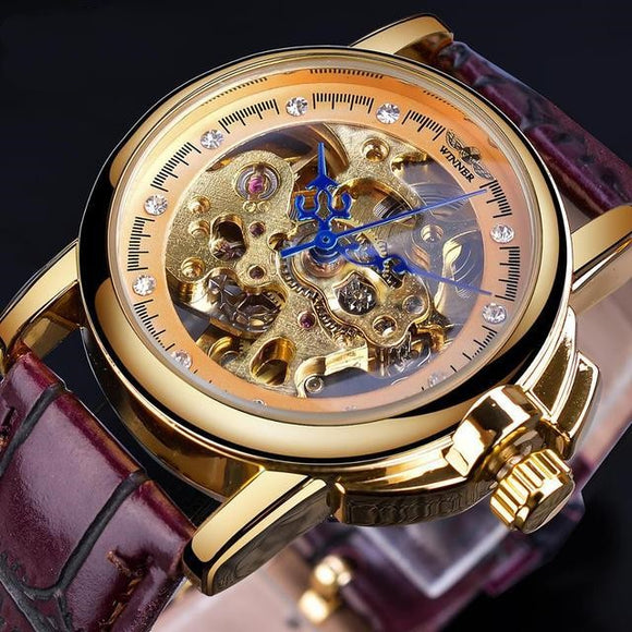 Reloj Mecánico Automático para Mujer Retro con Diamantes Calados