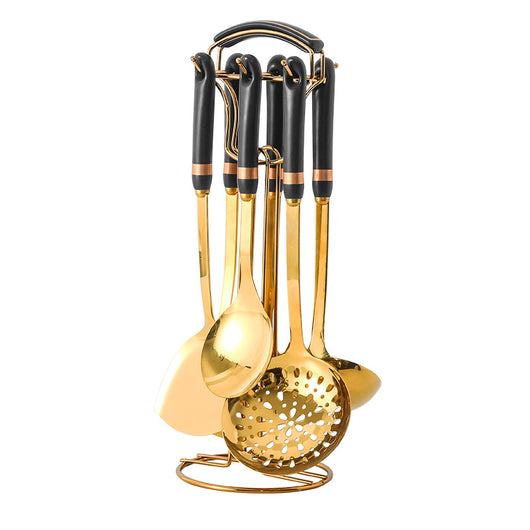 Juego de Utensilios de Cocina en Acero Inoxidable con Asas de Cerámica - Image 6