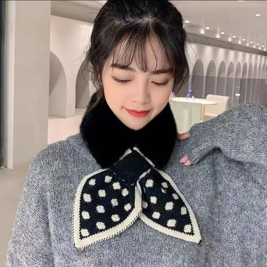 Bufanda Invierno con Moño y Lunares Estilo Coreano - Image 12