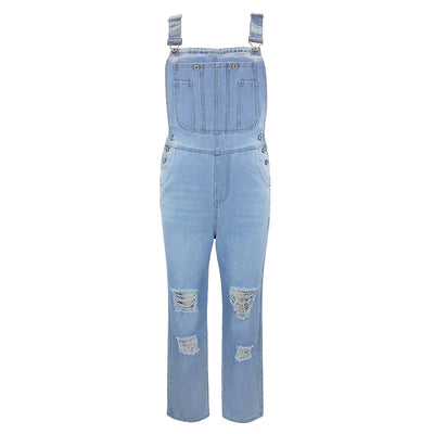 Jumpsuit Denim para Mujer con Roturas - Overol Ajustado Casual - Image 3