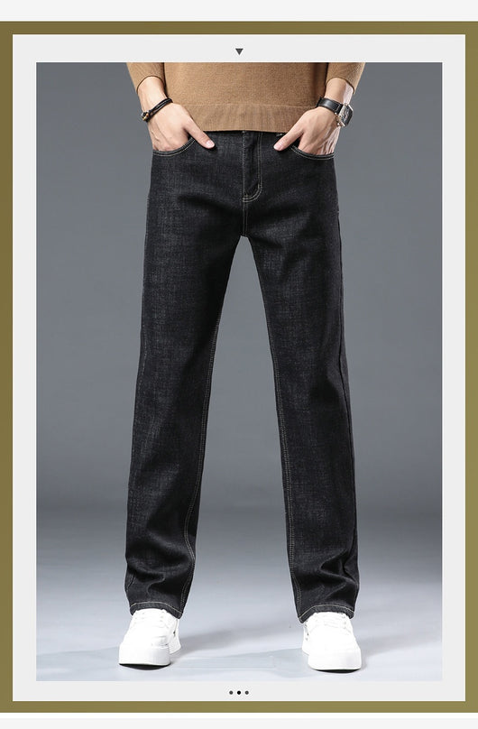 Pantalones Vaqueros Gruesos Forrados en Fleece para Hombre Talla Grande - Image 20