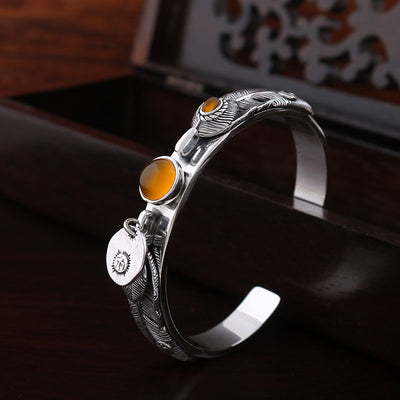 Pulsera de Plata Esterlina 925 Artesanal Tailandesa con Topacio Vintage - Image 2