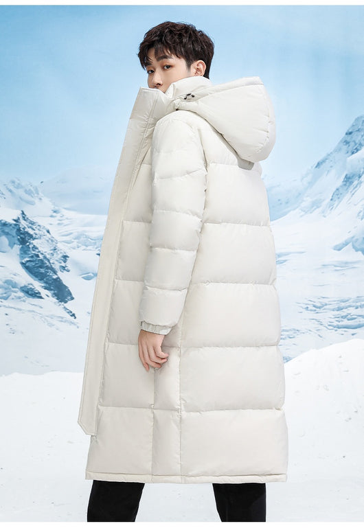 Abrigo Largo de Plumón de Pato Blanco para Hombre - Chaqueta Térmica Reforzada - Image 21