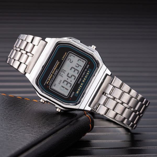 Reloj Digital LED Acero Harajuku A159 Multifunción Estilo Urbano