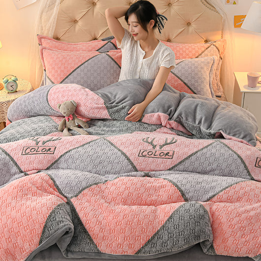 Juego de Sábanas y Edredón Doble Cara Terciopelo Coral - Bedding Premium - Image 6