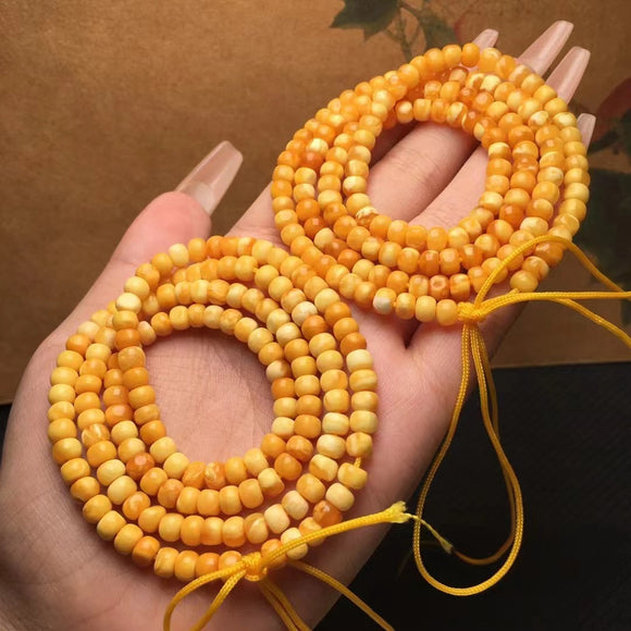 Collar y Pulsera Multiusos de Perlas de Cera de Abeja Natural