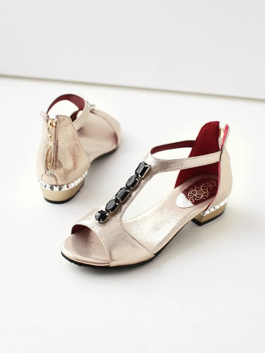 Sandalias Tipo Thong Talla Grande con Tacón Bajo y Detalles de Strass - Image 10