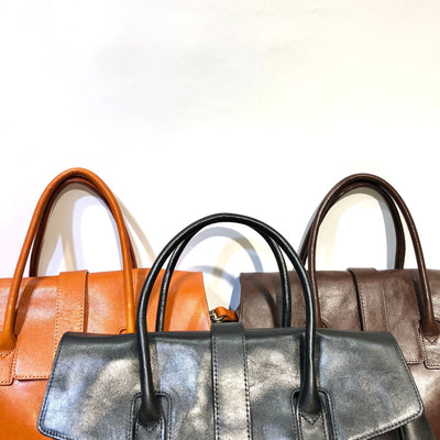 Bolso de Cuero Genuino Vintage Hecho a Mano - Curtido Vegetal Primera Capa - Image 23
