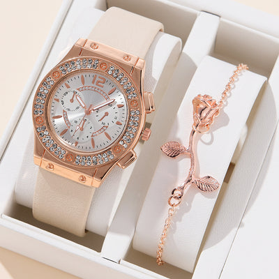 Reloj de Moda Coreana con Diamantes Incrustados y Correa PU - Image 25