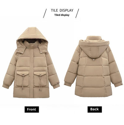 Abrigo de Invierno Coreano para Mujer - Algodón Grueso Largo - Image 16