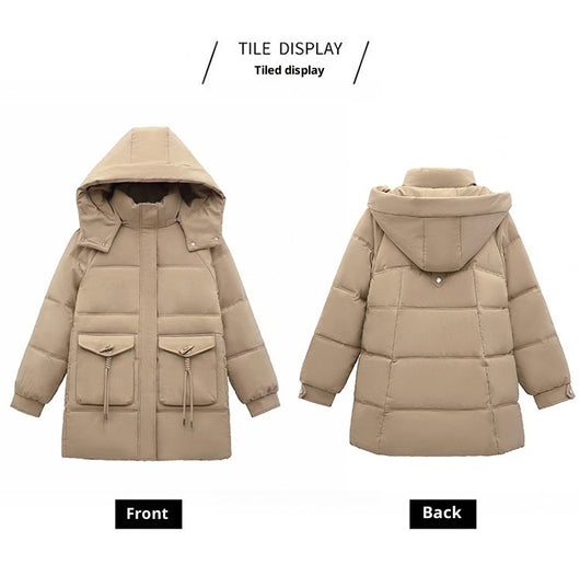 Abrigo de Invierno Coreano para Mujer - Algodón Grueso Largo - Image 16