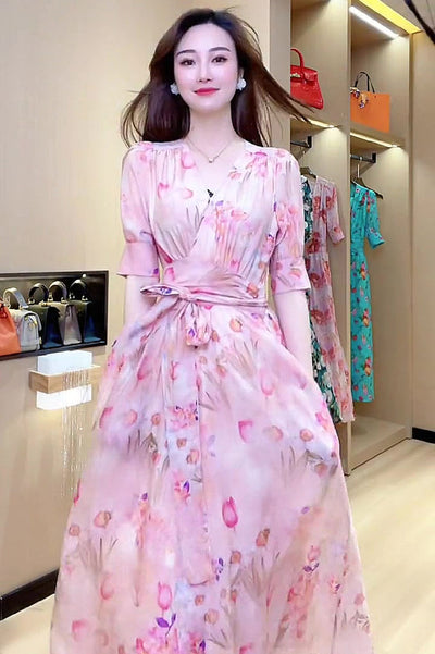 Vestido Estampado Floral con Cordones Ajustables - Image 12