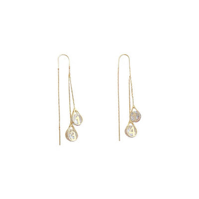 Aretes Colgantes de Circonita con Diseño de Gotas de Agua - Image 6
