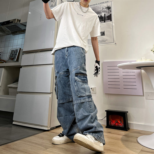 Jeans Hip Hop Desgastados con Flecos para Hombre - Image 6