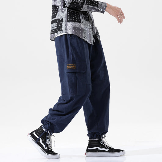 Pantalones Casuales Hombre Seda de Hielo Algodón y Lino - Image 9