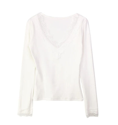 Camiseta Interior Escote V con Encaje - Image 9