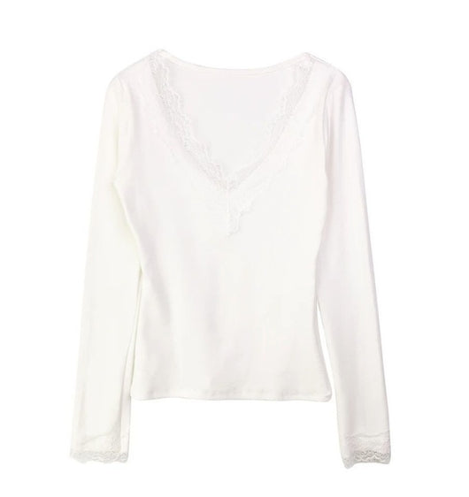 Camiseta Interior Escote V con Encaje - Image 9