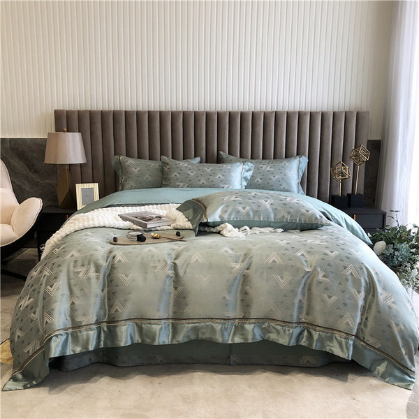 Juego de Cama de Algodón Puro 4 Piezas - Lujo Minimalista para Primavera y Verano