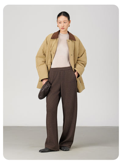 Pantalones de Lana Rectos Térmicos Talle Alto Slim Otoño Invierno - Image 14