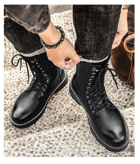 Botas Martin Altas Impermeables para Hombre Talla Grande - Otoño e Invierno - Image 10