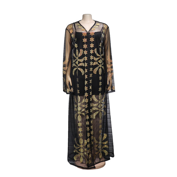 Vestido Étnico Africano con Malla y Strass Ajustable - Image 5